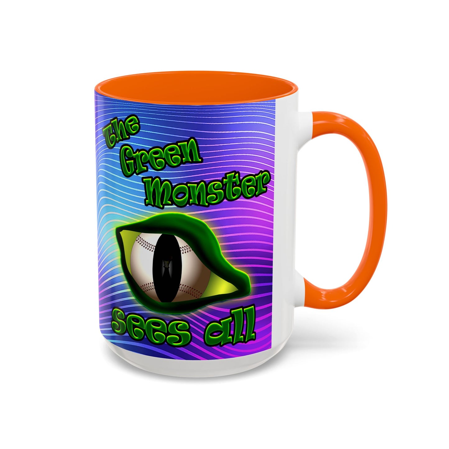 green monster - Accent Mug (purple wave)