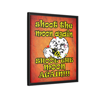 shoot the moon again - framed canvas art (burnt orange)
