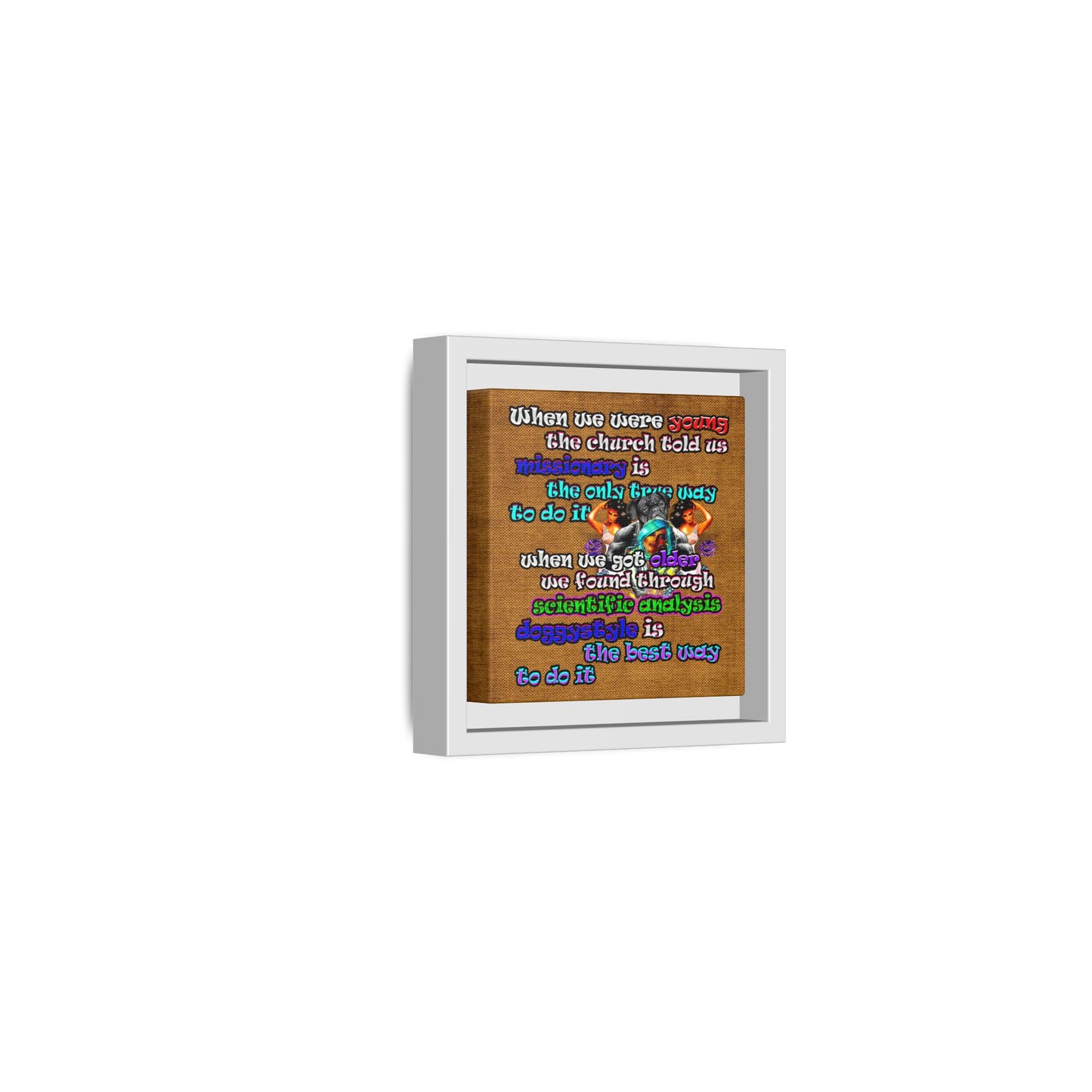 doggystyle - framed canvas art (brown papyrus)