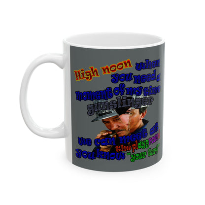 high noon - White Mug (dark grey)