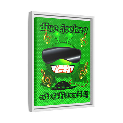 disc jockey - framed canvas art (logo green)