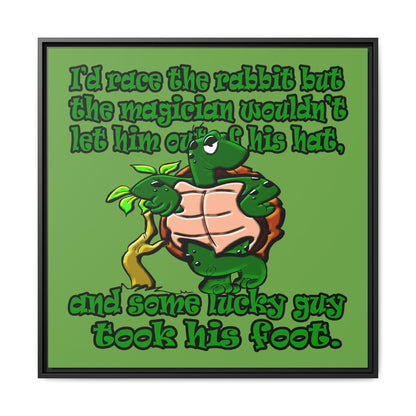 turtle race - framed canvas art (green)