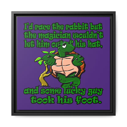 turtle race - framed canvas art (purple)