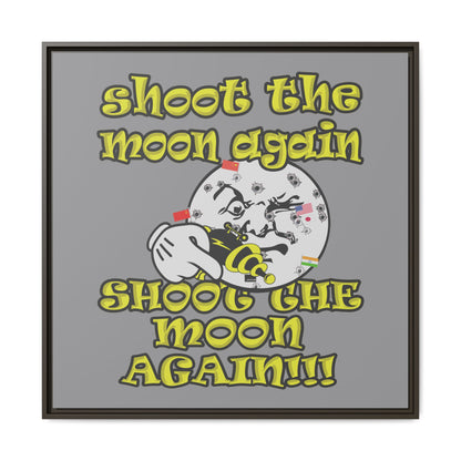 shoot the moon again - framed canvas art (grey)