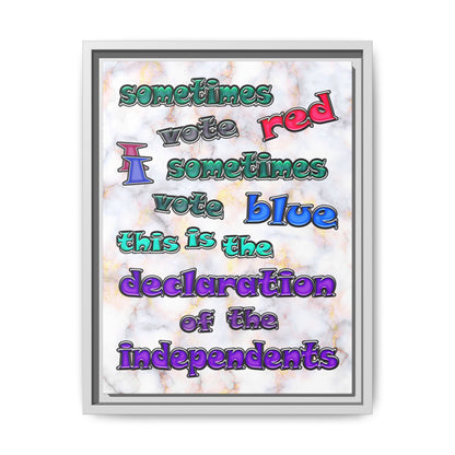 declaration of the independents - framed canvas art (white marble)