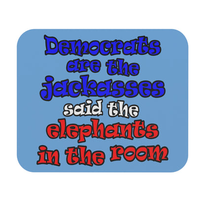 donkeys and elephants - Mouse Pad (Rectangle) (light blue)