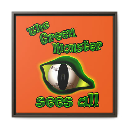 green monster - framed canvas art (orange)