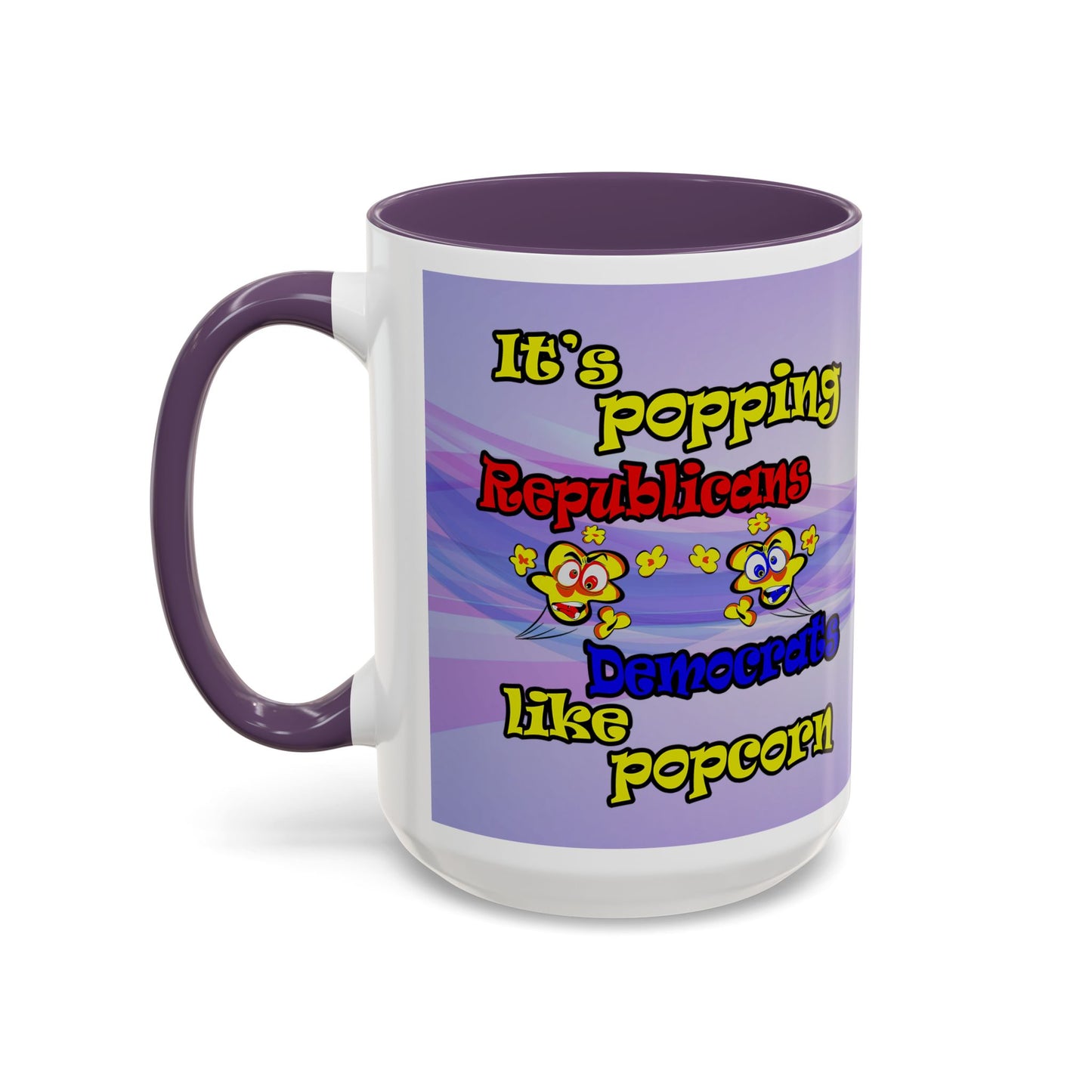 popping like popcorn - Accent Mug (light blue-pink wave)