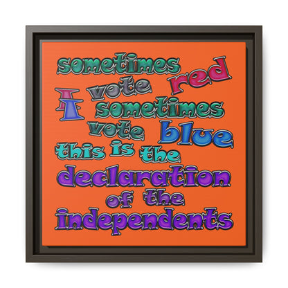 declaration of the independents - framed canvas art (orange)