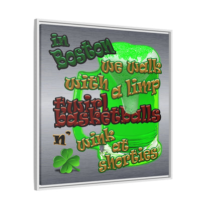celtics logo - framed canvas art (brushed nickel)
