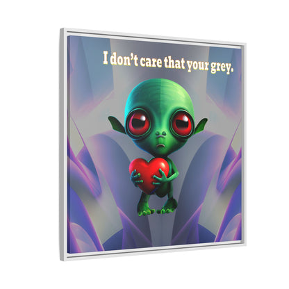 I don't care that your grey - framed canvas art (grey-pink wave)