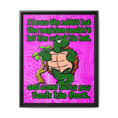 turtle race - framed canvas art (pink swirl)