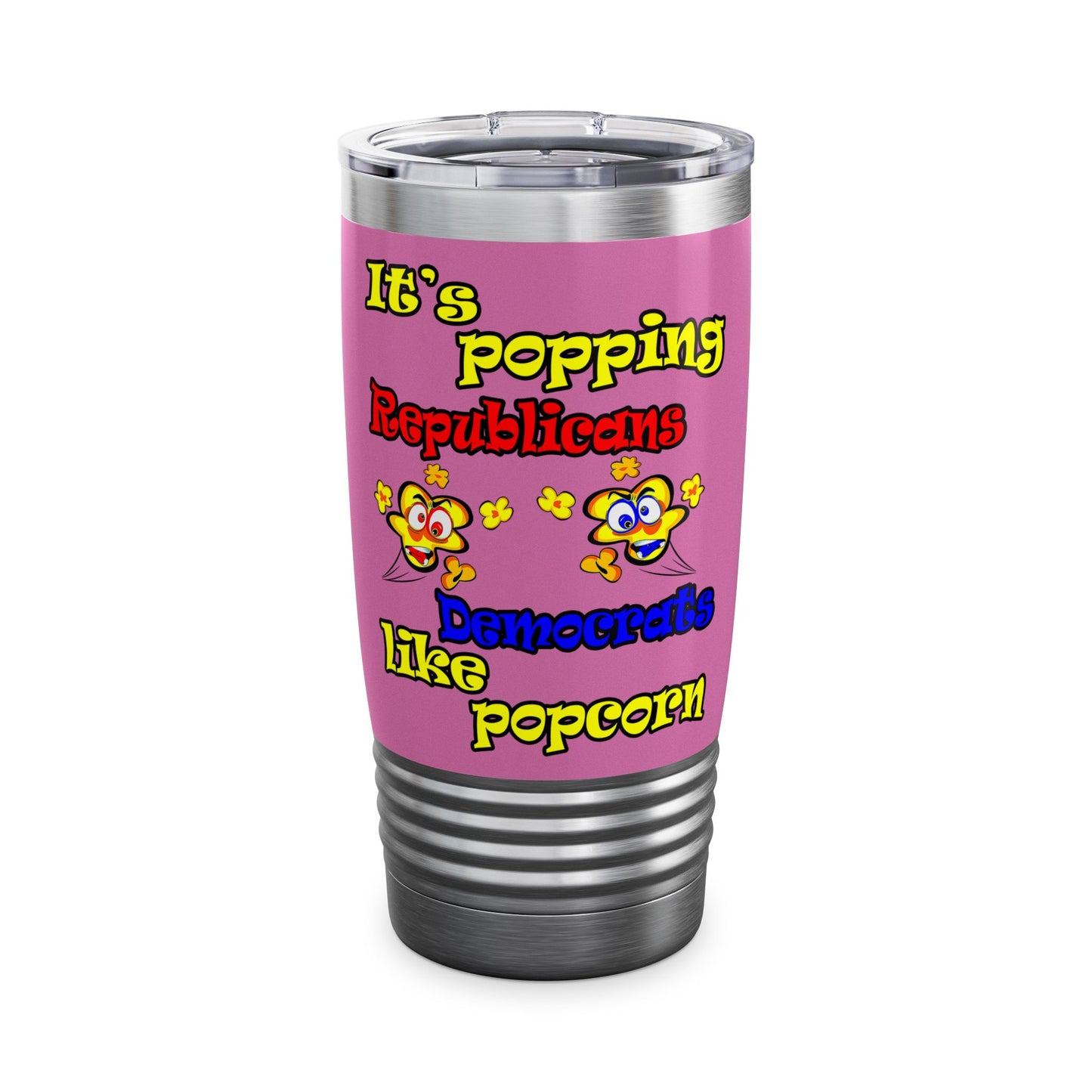 popping like popcorn - Ringneck Tumbler, 20oz (light pink)