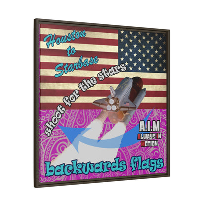 shoot for the stars - framed canvas art (pink swirl)