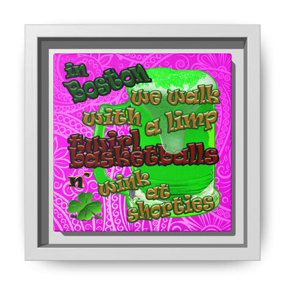 celtics logo - framed canvas art (pink swirl)