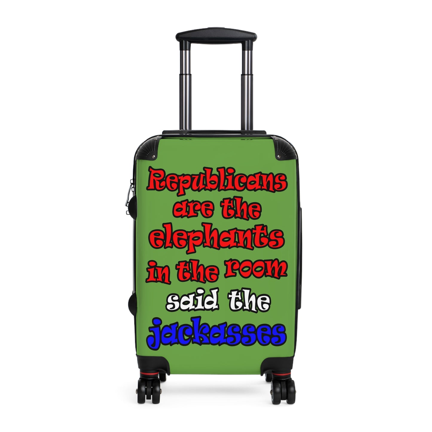 donkeys and elephants - Suitcase (green)
