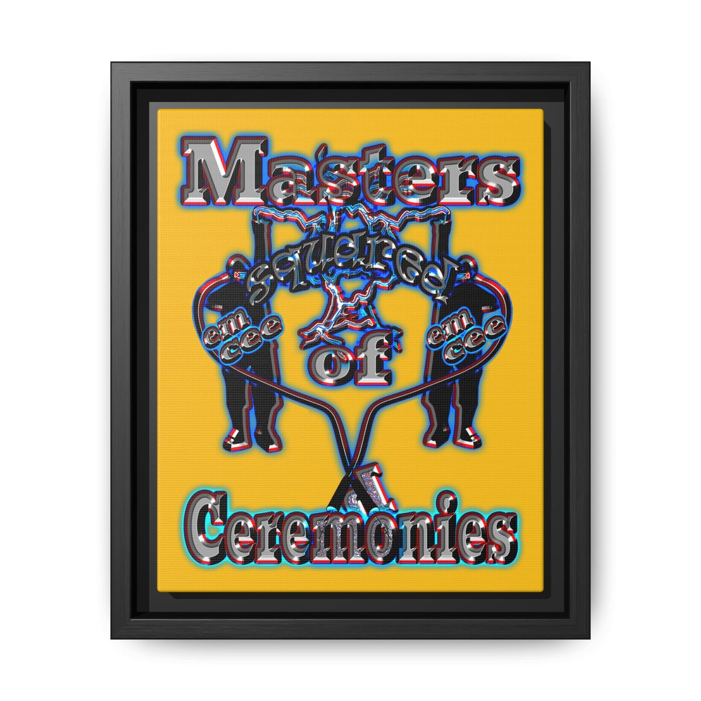 em cee squared - framed canvas art (yellow)
