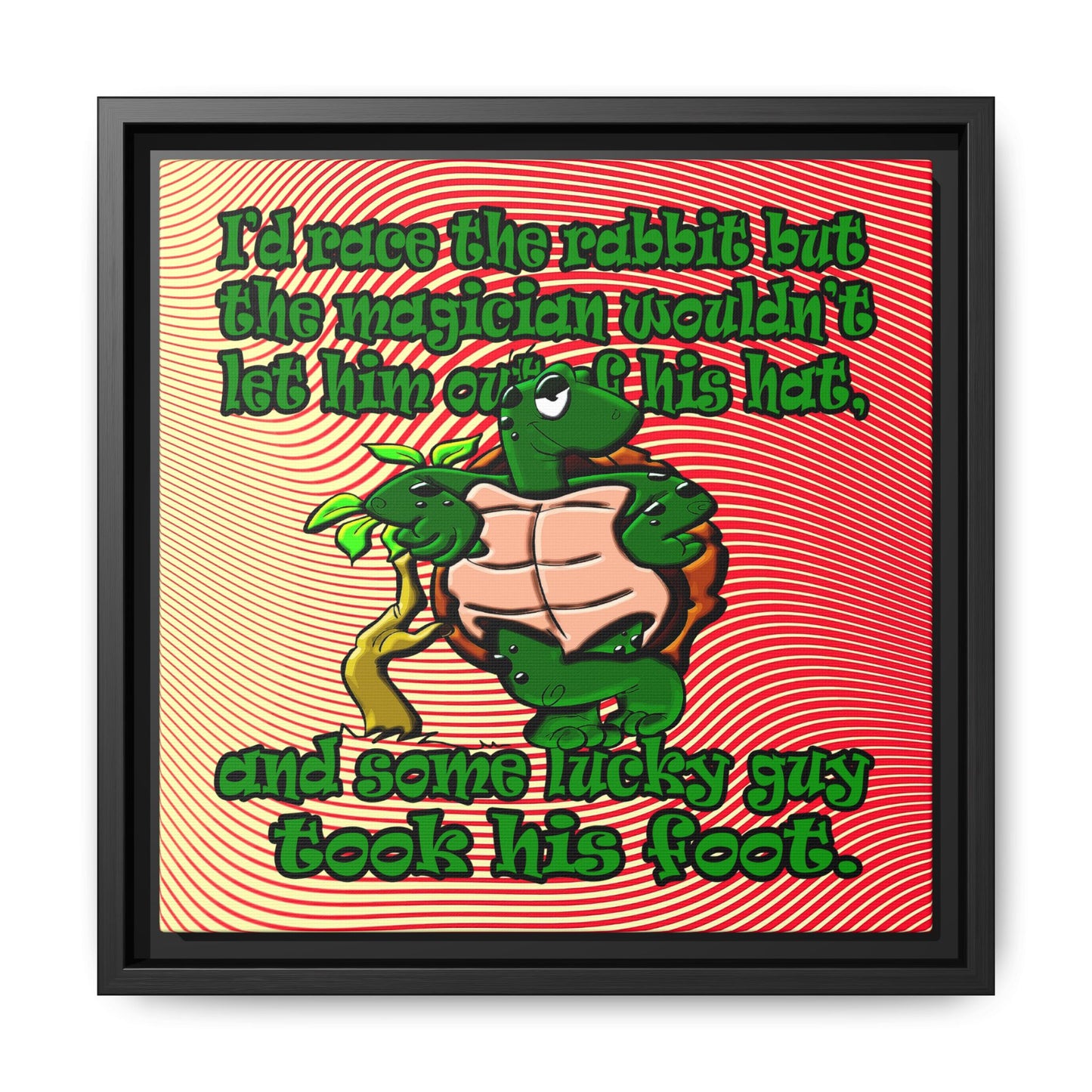 turtle race - framed canvas art (yellow-orange wave)