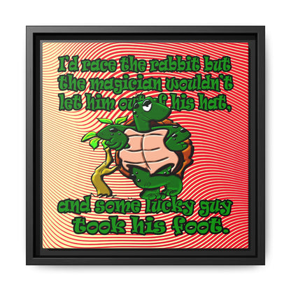 turtle race - framed canvas art (yellow-orange wave)
