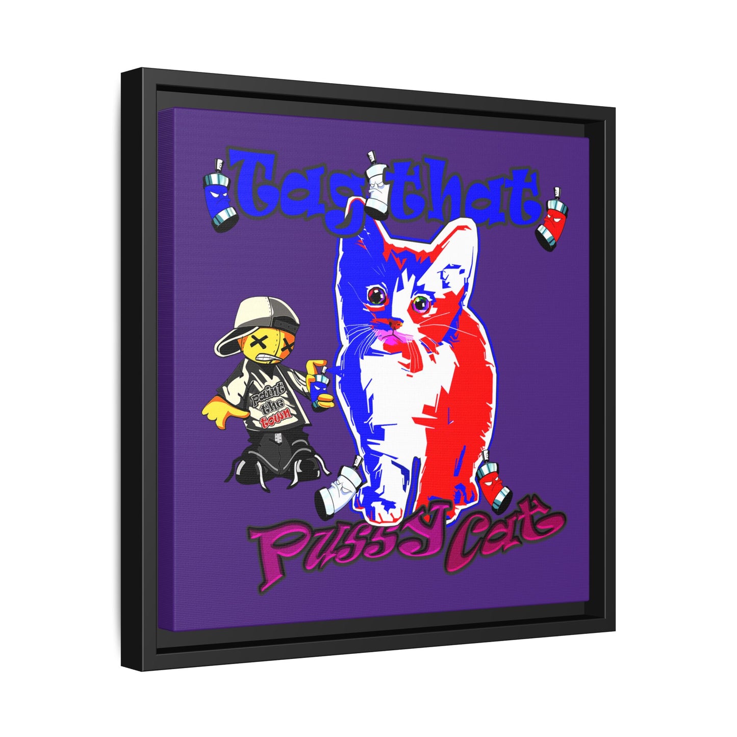 tag that - framed canvas art (purple)