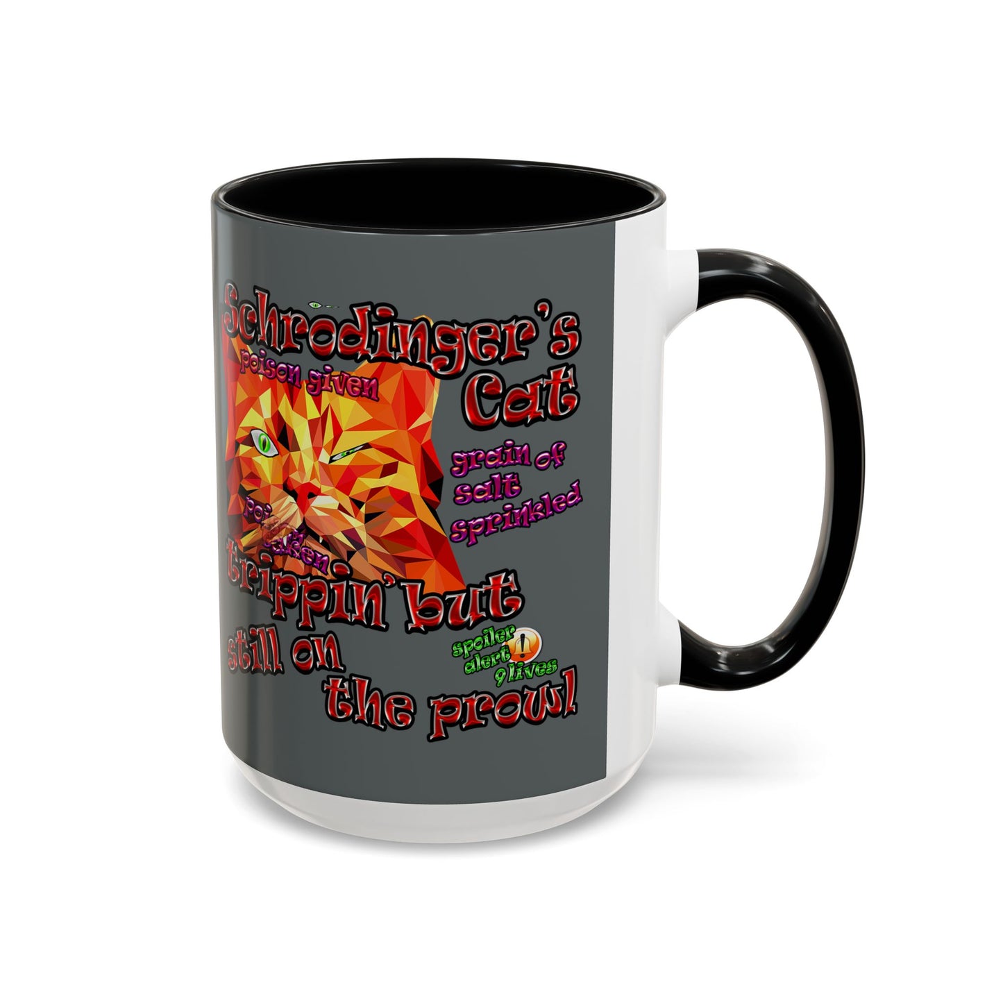 schrodinger's cat - Accent Mug (dark grey)