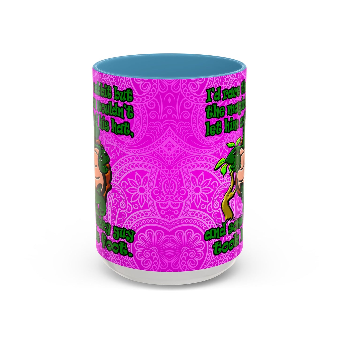 turtle race - Accent Mug (pink swirl)