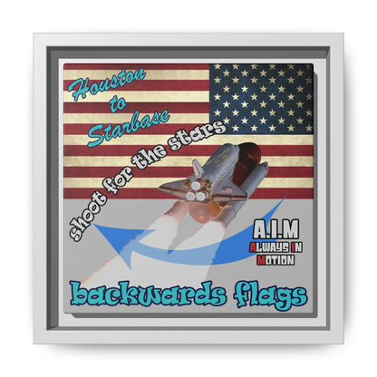 shoot for the stars - framed canvas art (light grey)