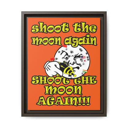 shoot the moon again - framed canvas art (orange)
