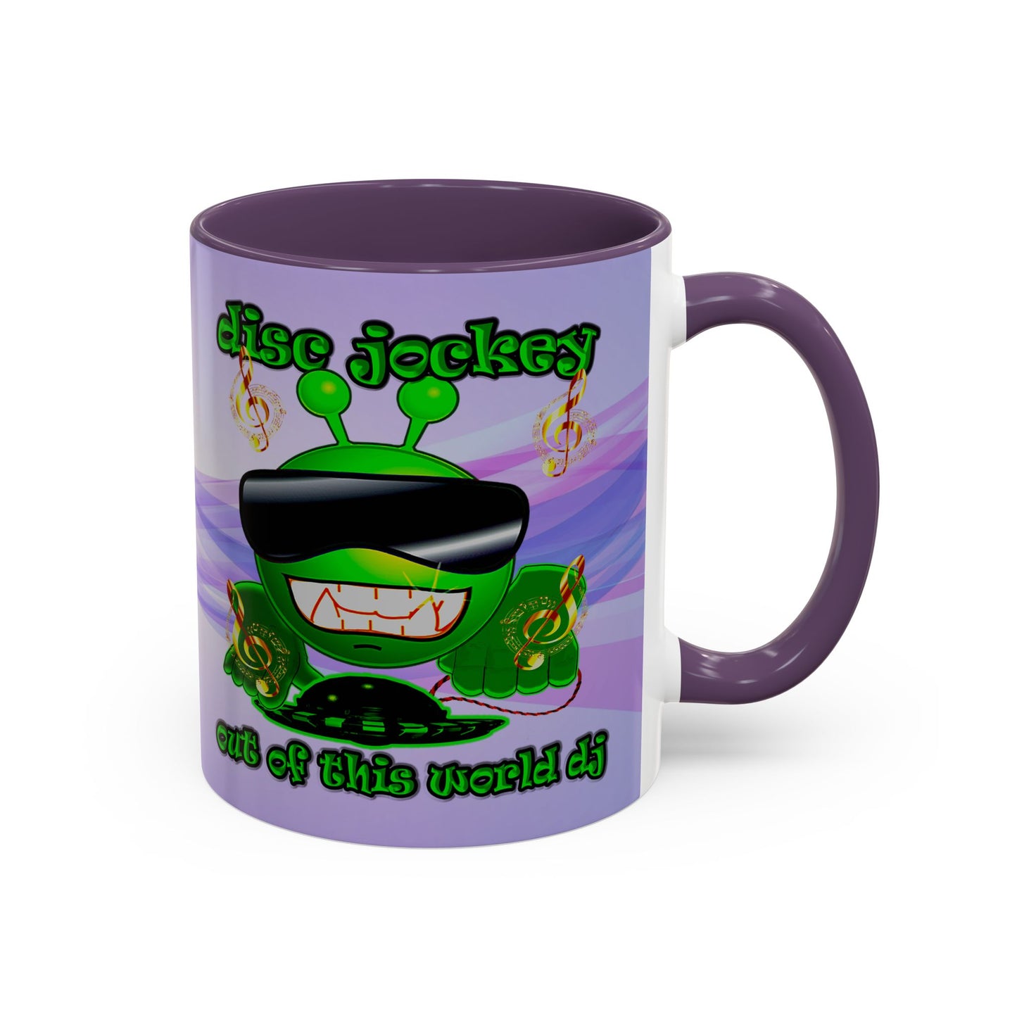 disc jockey - Accent Mug (light blue-pink wave)