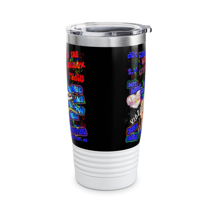 drop the beat - Ringneck Tumbler, 20oz (black)