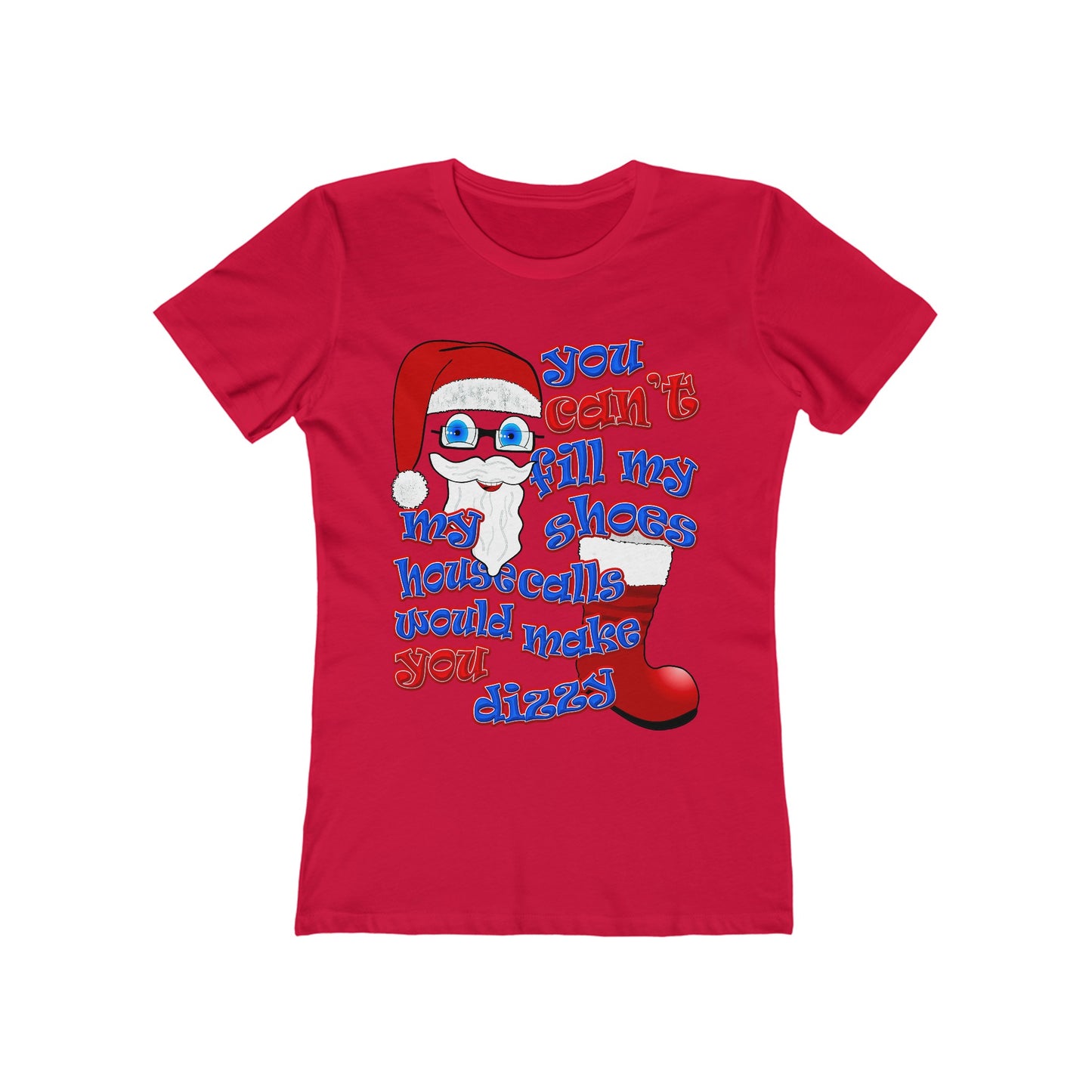 santa's shoes - Women's The Boyfriend Tee