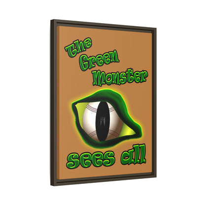 green monster - framed canvas art (light brown)