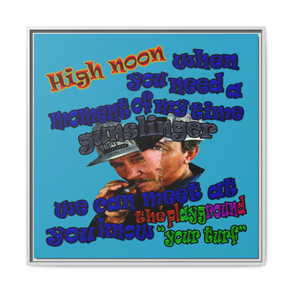 high noon - framed canvas art (turquoise)