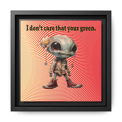 I don't care that your green - framed canvas art (yellow-orange wave)