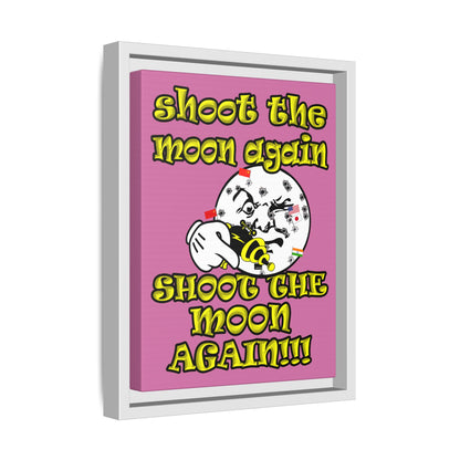shoot the moon again - framed canvas art (light pink)