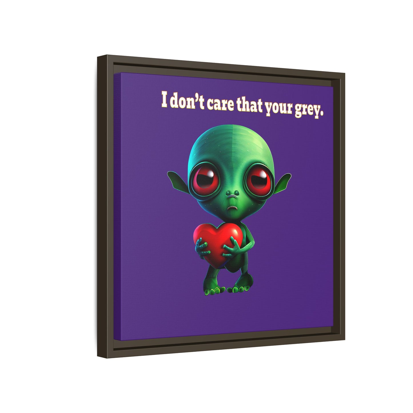 I don't care that your grey - framed canvas art (purple)