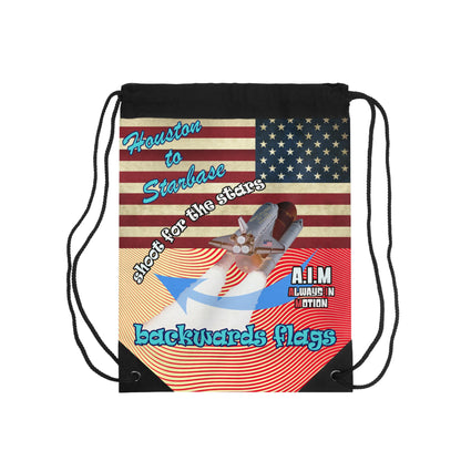 shoot for the stars - Drawstring Bag (yellow-orange wave)