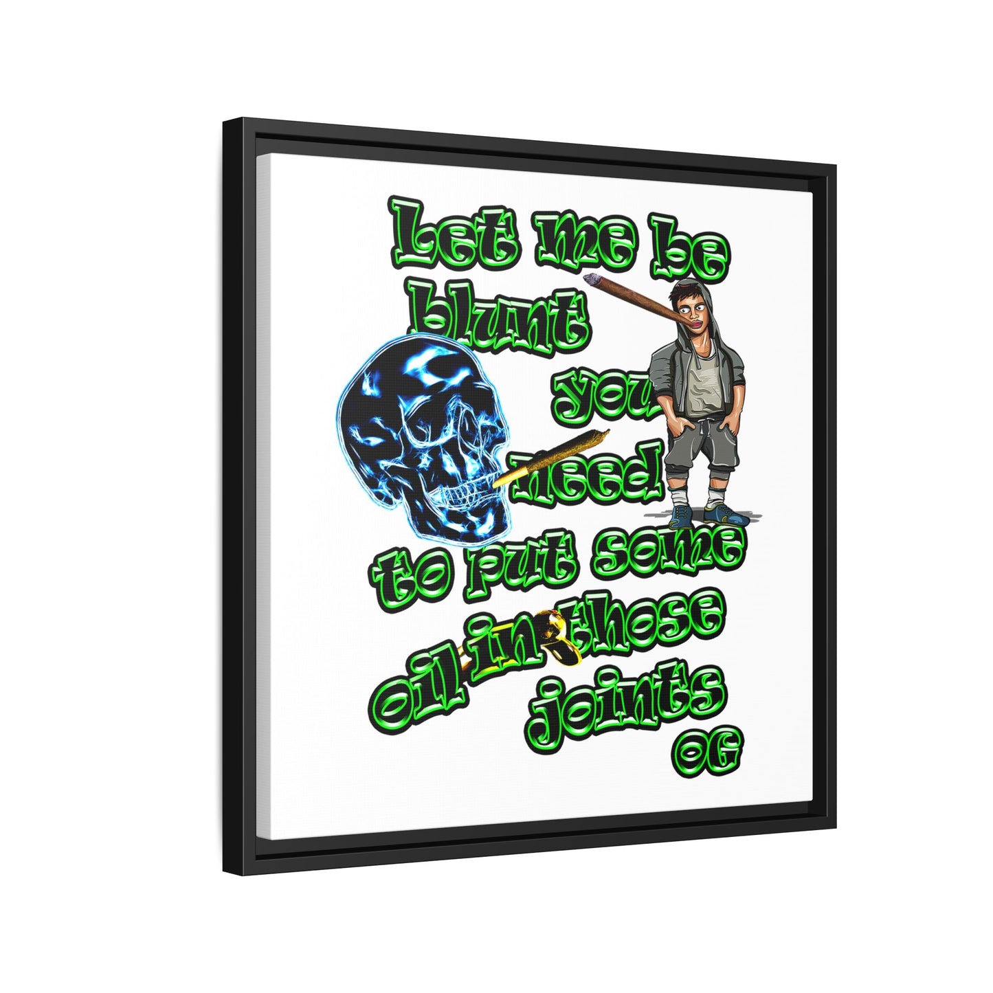 og - framed canvas art (white)