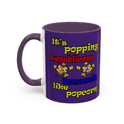 popping like popcorn - Accent Mug (purple)