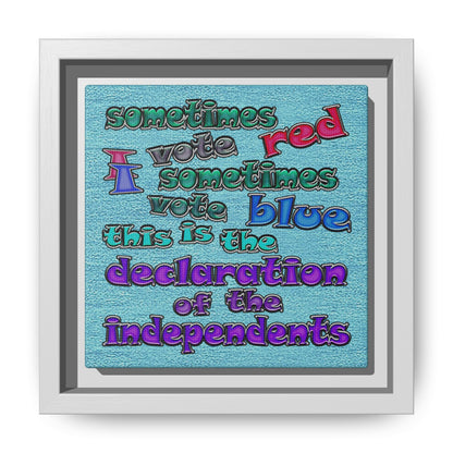 declaration of the independents - framed canvas art (faded blue)