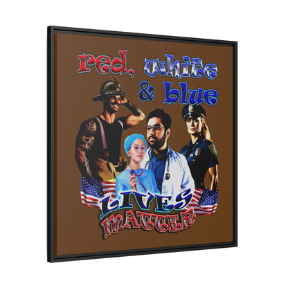 rw&b lives matter - framed canvas art (brown)