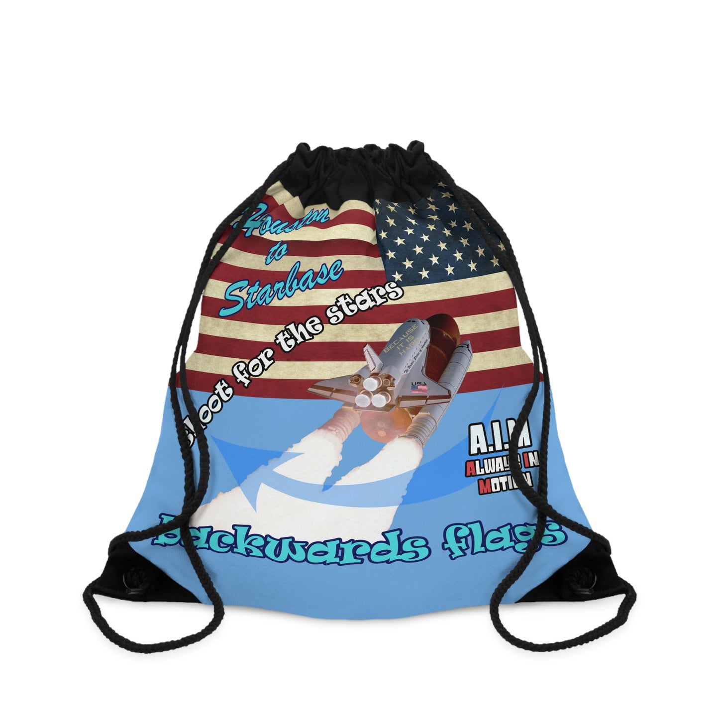 shoot for the stars - Drawstring Bag (light blue)