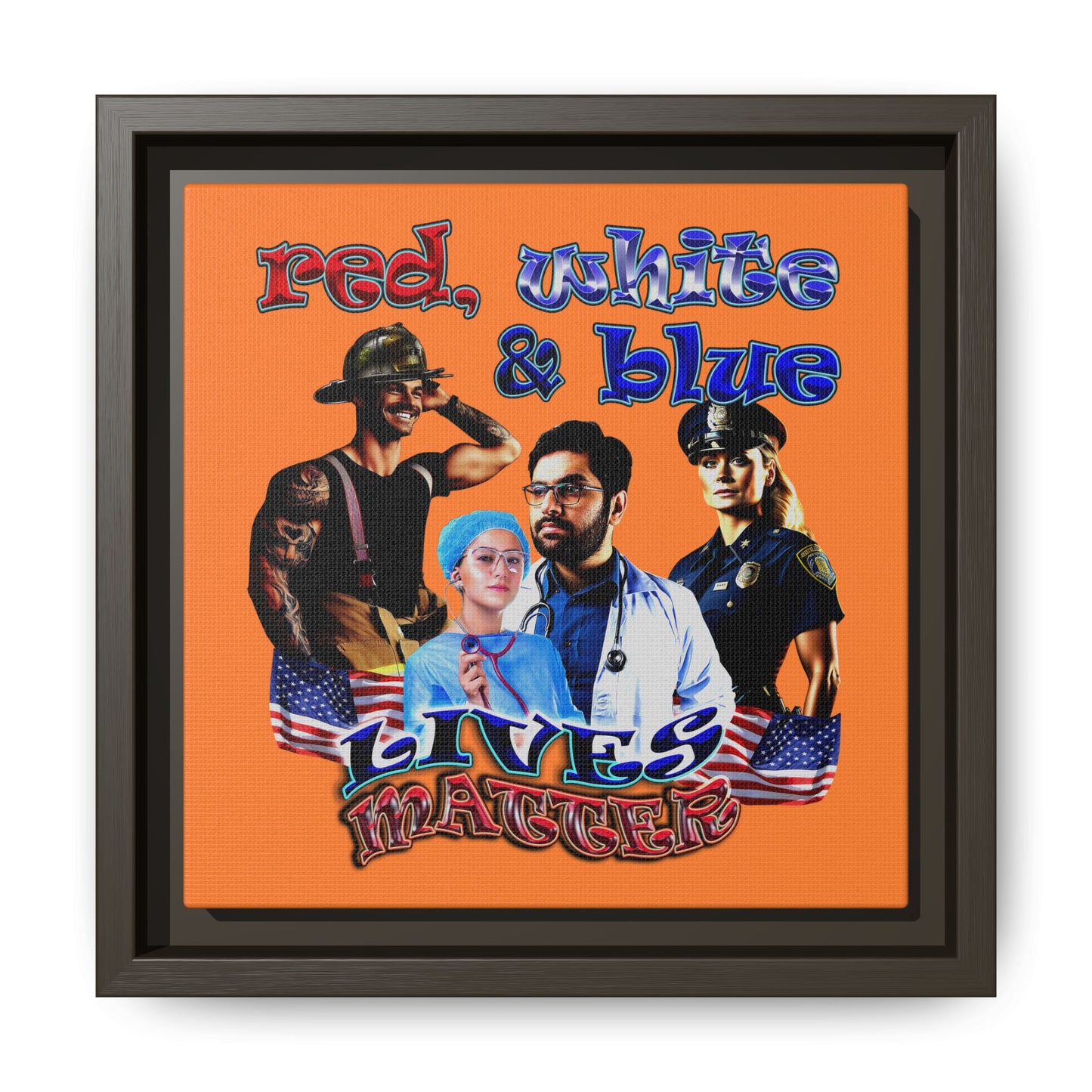 rw&b lives matter - framed canvas art (crusta)