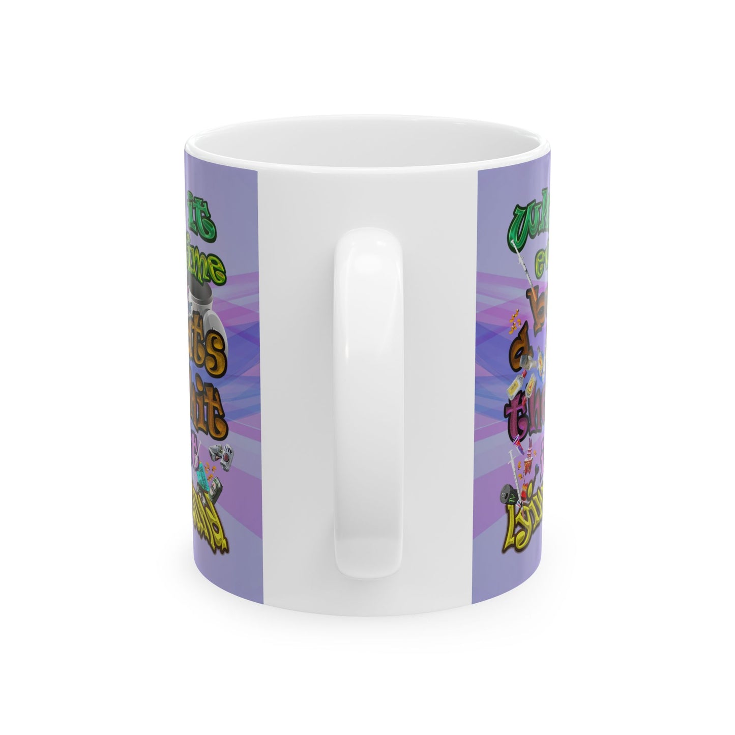 the bum's shit - White Mug (light blue-pink wave)