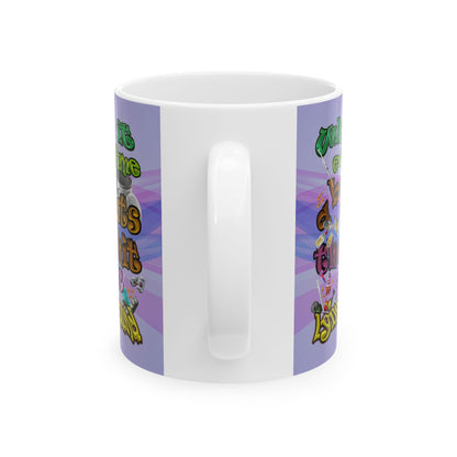 the bum's shit - White Mug (light blue-pink wave)