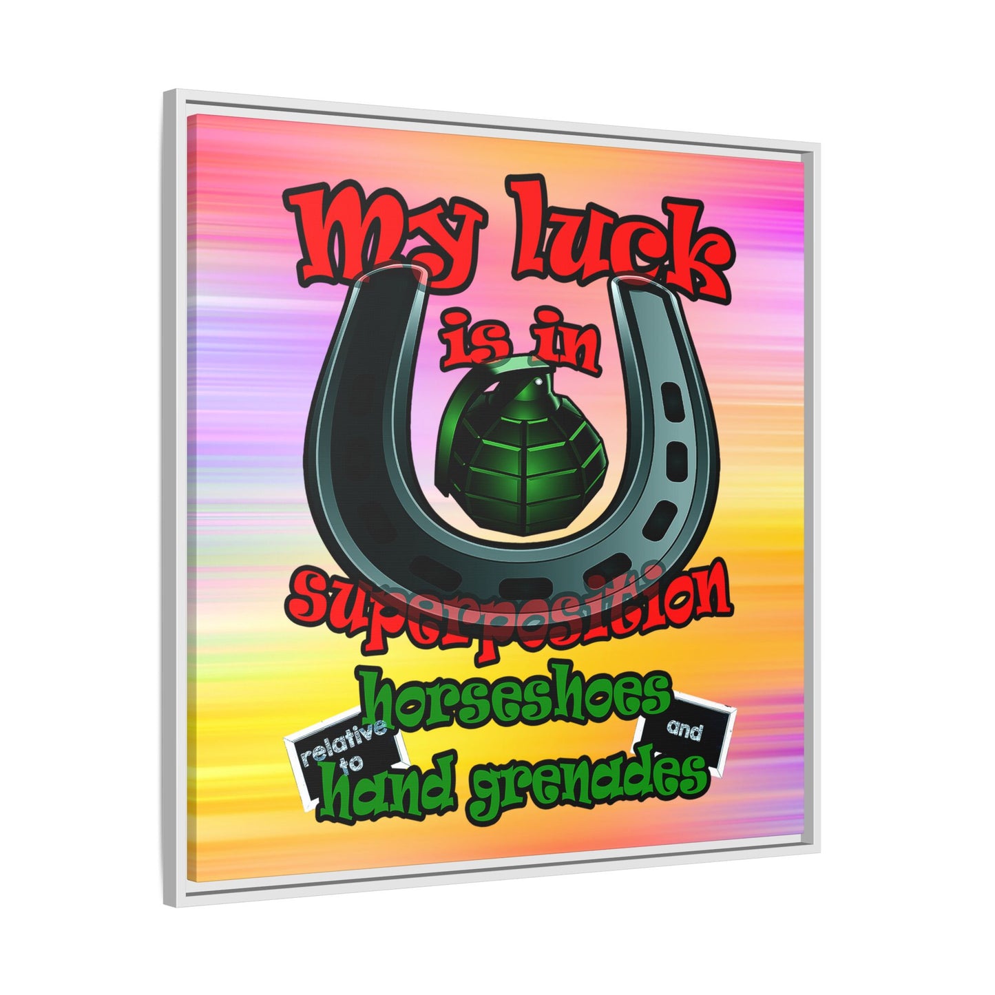 my luck - framed canvas art (color blur)