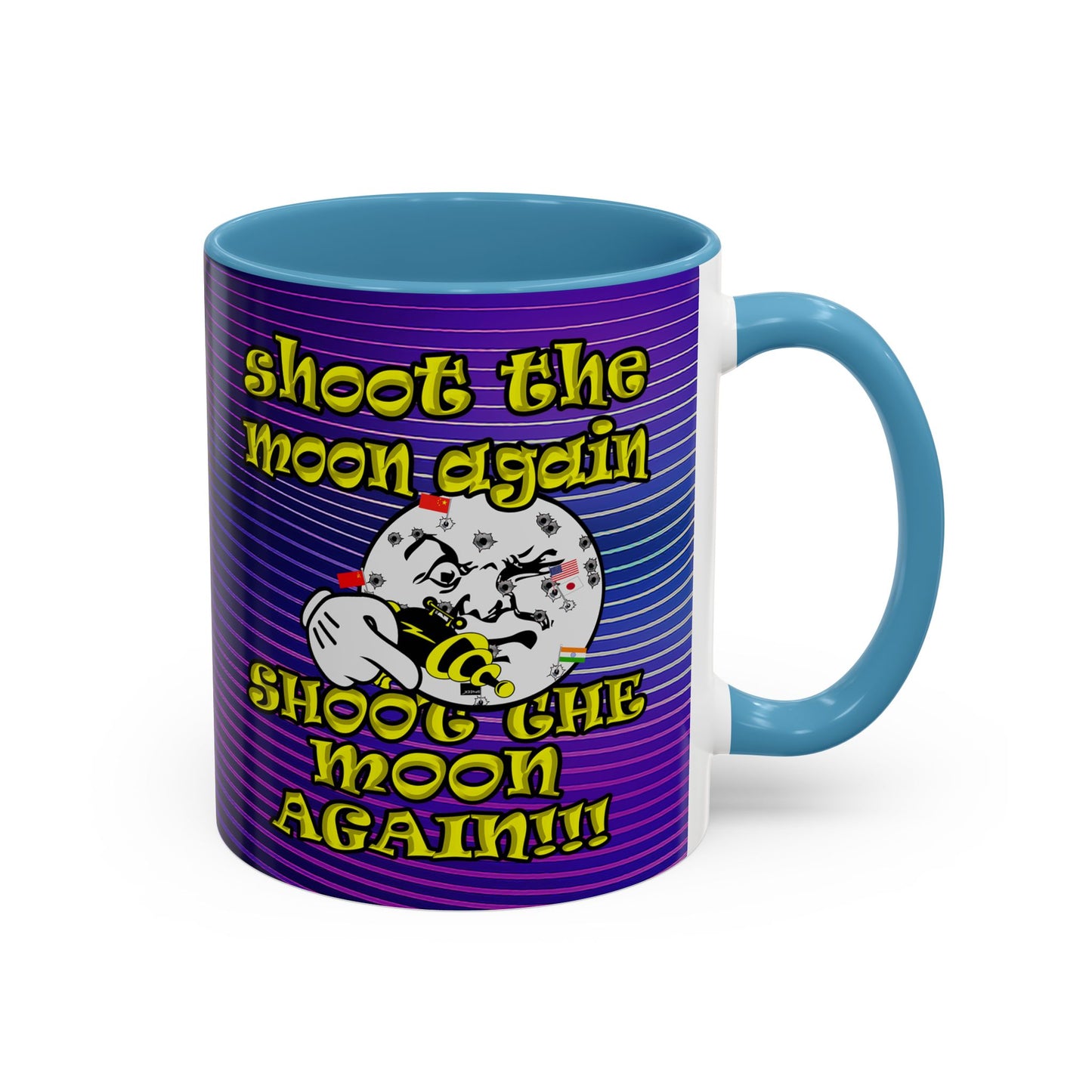 shoot the moon again - Accent Mug (purple wave)
