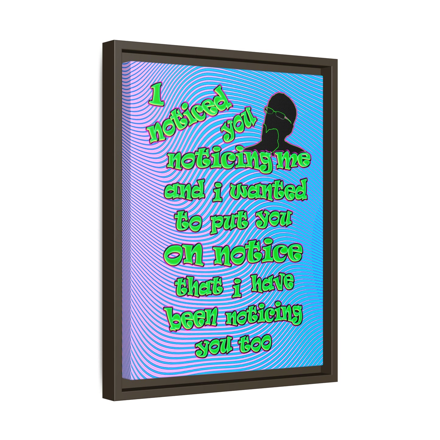noticed you noticing - framed canvas art (light blue-purple wave)