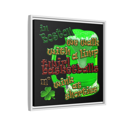celtics logo - framed canvas art (black)