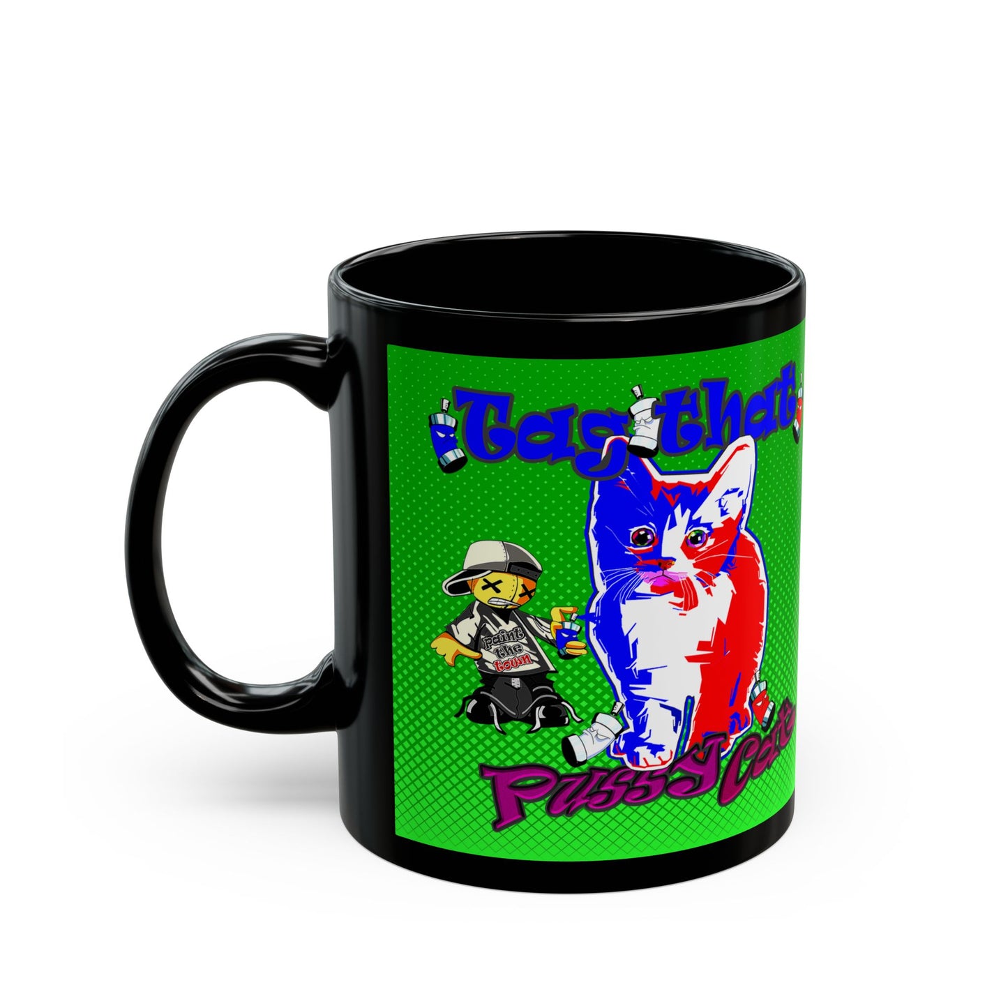 tag that - Black Mug (logo green)